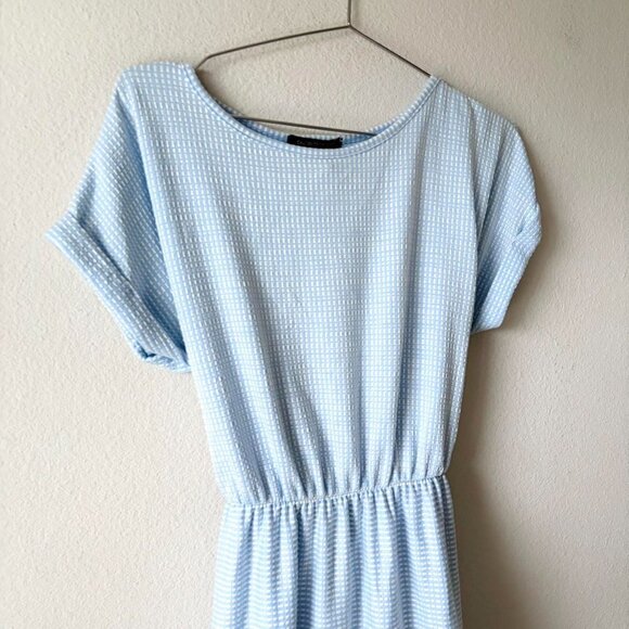 Caution to the Wind Baby Blue Gingham Midi Dress Women's Medium - Picture 2 of 4